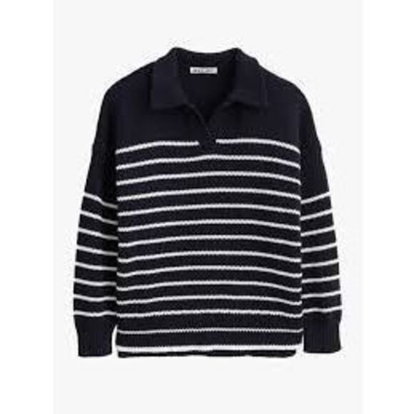 Alex Mill Jacques Stripe Pullover Sweater Navy L 100% Cotton - Picture 3 of 7